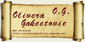 Olivera Gakčetović vizit kartica